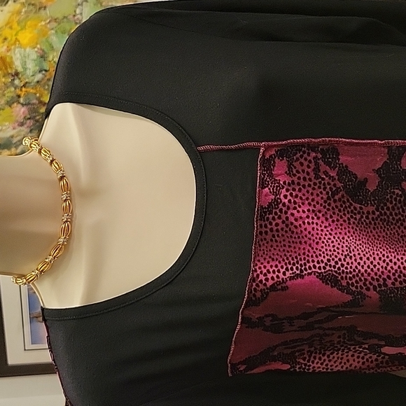 Creation Long Top S 3/4 Sleeves Pink and Black - Picture 6 of 9